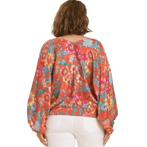 Umgee Plus size Blouse Flowers Dolman Sleeve Size 1X - Picture 4 of 10
